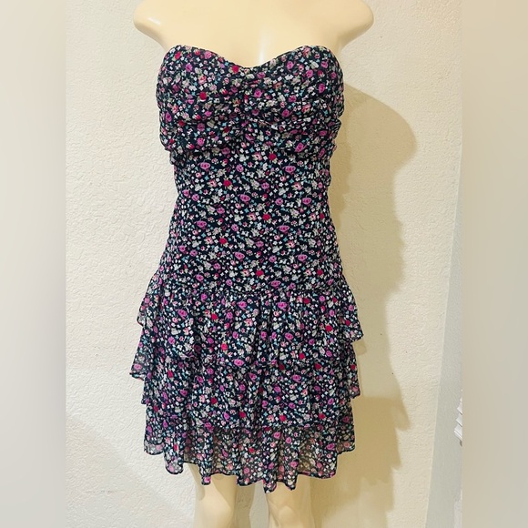 Express floral strapless summer , sun dress size med great conditions - Picture 3 of 9